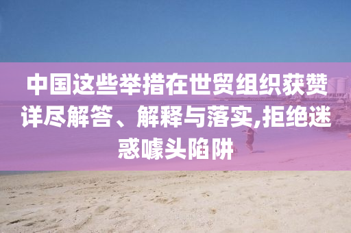 中國這些舉措在世貿(mào)組織獲贊詳盡解答、解釋與落實,拒絕迷惑噱頭陷阱