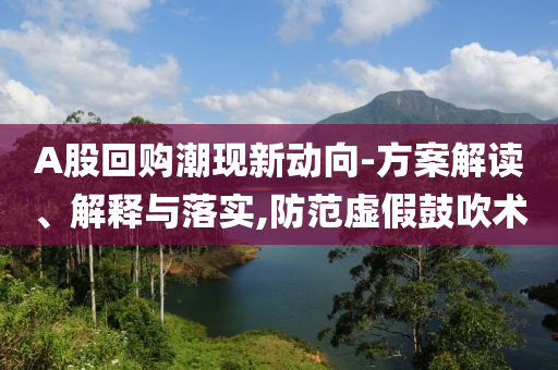A股回購(gòu)潮現(xiàn)新動(dòng)向-方案解讀、解釋與落實(shí),防范虛假鼓吹術(shù)