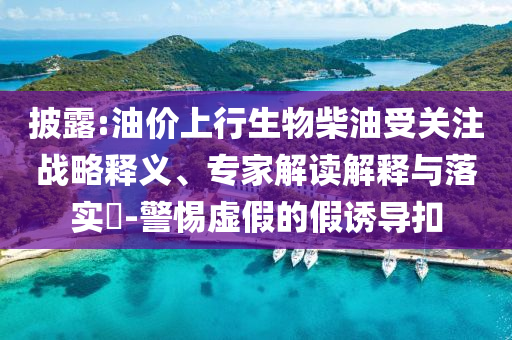 披露:油價(jià)上行生物柴油受關(guān)注戰(zhàn)略釋義、專家解讀解釋與落實(shí)?-警惕虛假的假誘導(dǎo)扣