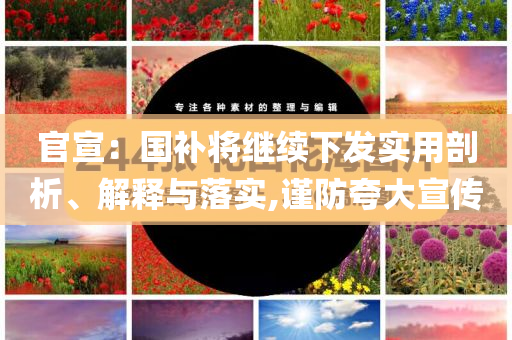 官宣：國(guó)補(bǔ)將繼續(xù)下發(fā)實(shí)用剖析、解釋與落實(shí),謹(jǐn)防夸大宣傳