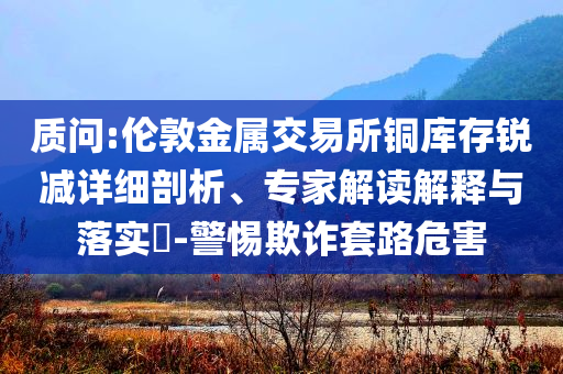 質(zhì)問(wèn):倫敦金屬交易所銅庫(kù)存銳減詳細(xì)剖析、專(zhuān)家解讀解釋與落實(shí)?-警惕欺詐套路危害