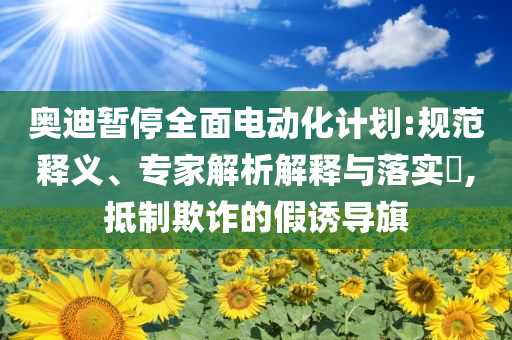 奧迪暫停全面電動(dòng)化計(jì)劃:規(guī)范釋義、專家解析解釋與落實(shí)?,抵制欺詐的假誘導(dǎo)旗