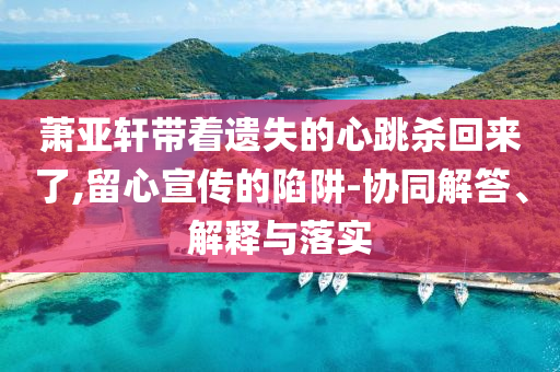 蕭亞軒帶著遺失的心跳殺回來(lái)了,留心宣傳的陷阱-協(xié)同解答、解釋與落實(shí)