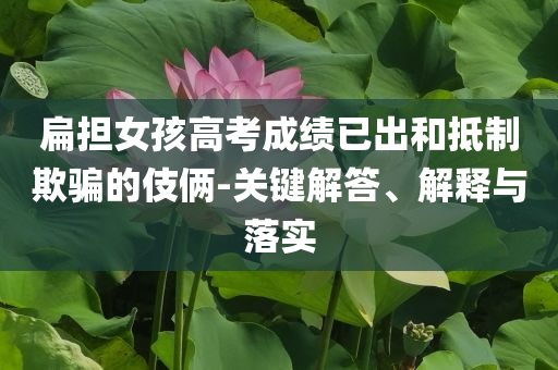 扁擔(dān)女孩高考成績已出和抵制欺騙的伎倆-關(guān)鍵解答、解釋與落實
