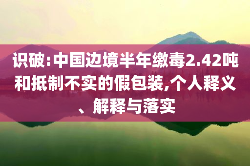 識破:中國邊境半年繳毒2.42噸和抵制不實的假包裝,個人釋義、解釋與落實