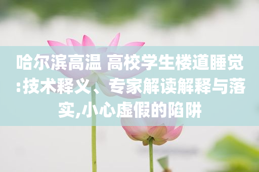 哈爾濱高溫 高校學生樓道睡覺:技術釋義、專家解讀解釋與落實,小心虛假的陷阱