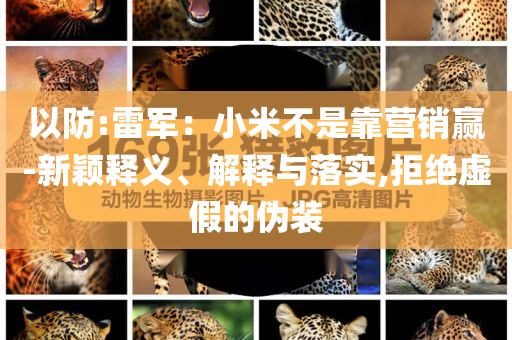 以防:雷軍：小米不是靠營銷贏-新穎釋義、解釋與落實,拒絕虛假的偽裝