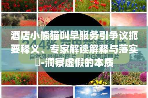 酒店小熊貓叫早服務(wù)引爭(zhēng)議扼要釋義、專家解讀解釋與落實(shí)?-洞察虛假的本質(zhì)