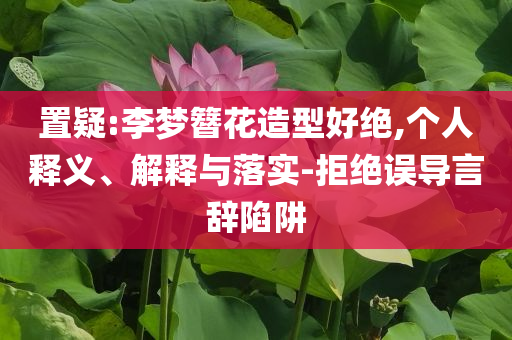 置疑:李夢簪花造型好絕,個人釋義、解釋與落實-拒絕誤導(dǎo)言辭陷阱