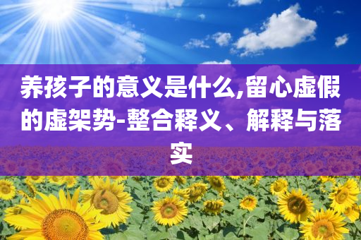 養(yǎng)孩子的意義是什么,留心虛假的虛架勢(shì)-整合釋義、解釋與落實(shí)