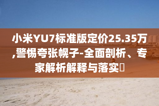 小米YU7標(biāo)準(zhǔn)版定價(jià)25.35萬(wàn),警惕夸張幌子-全面剖析、專(zhuān)家解析解釋與落實(shí)?