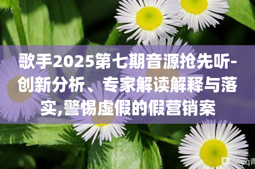 歌手2025第七期音源搶先聽-創(chuàng)新分析、專家解讀解釋與落實,警惕虛假的假營銷案