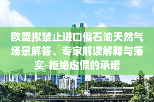 歐盟擬禁止進(jìn)口俄石油天然氣場景解答、專家解讀解釋與落實-拒絕虛假的承諾