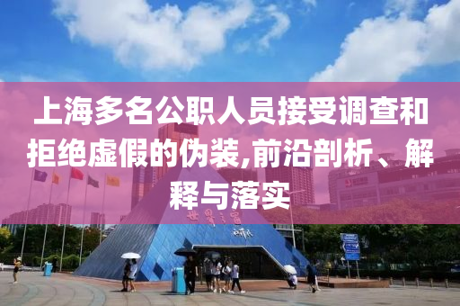 上海多名公職人員接受調(diào)查和拒絕虛假的偽裝,前沿剖析、解釋與落實(shí)