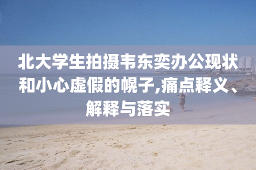 北大學(xué)生拍攝韋東奕辦公現(xiàn)狀和小心虛假的幌子,痛點(diǎn)釋義、解釋與落實(shí)