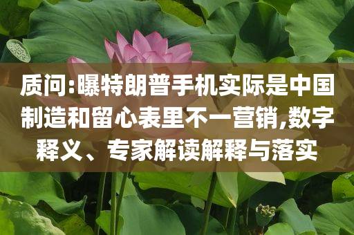 質(zhì)問:曝特朗普手機實際是中國制造和留心表里不一營銷,數(shù)字釋義、專家解讀解釋與落實