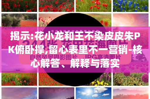 揭示:花小龍和王不染皮皮朱PK俯臥撐,留心表里不一營銷-核心解答、解釋與落實