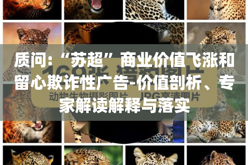 質(zhì)問:“蘇超”商業(yè)價(jià)值飛漲和留心欺詐性廣告-價(jià)值剖析、專家解讀解釋與落實(shí)