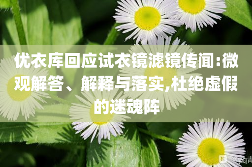 優(yōu)衣庫(kù)回應(yīng)試衣鏡濾鏡傳聞:微觀解答、解釋與落實(shí),杜絕虛假的迷魂陣