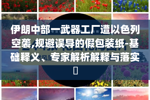伊朗中部一武器工廠遭以色列空襲,規(guī)避誤導的假包裝紙-基礎釋義、專家解析解釋與落實?