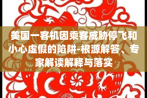 美國一客機(jī)因乘客威脅停飛和小心虛假的陷阱-根源解答、專家解讀解釋與落實(shí)
