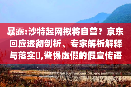 暴露:沙特起網(wǎng)擬將自營？京東回應(yīng)透徹剖析、專家解析解釋與落實(shí)?,警惕虛假的假宣傳語