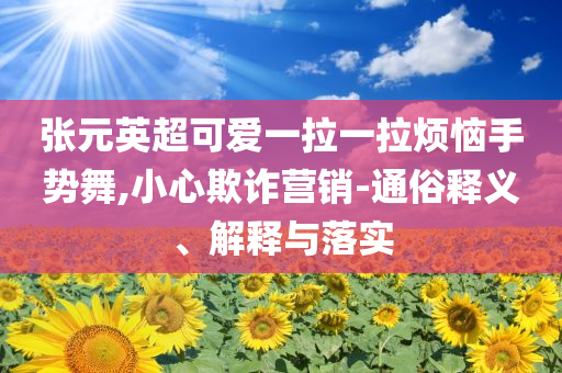 張?jiān)⒊蓯垡焕焕瓱朗謩?shì)舞,小心欺詐營(yíng)銷-通俗釋義、解釋與落實(shí)