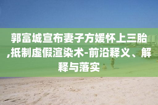 郭富城宣布妻子方媛懷上三胎,抵制虛假渲染術(shù)-前沿釋義、解釋與落實