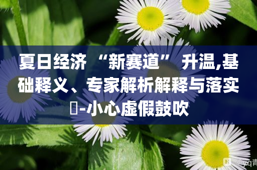 夏日經(jīng)濟(jì) “新賽道” 升溫,基礎(chǔ)釋義、專家解析解釋與落實(shí)?-小心虛假鼓吹