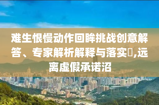 難生恨慢動作回眸挑戰(zhàn)創(chuàng)意解答、專家解析解釋與落實?,遠離虛假承諾沼