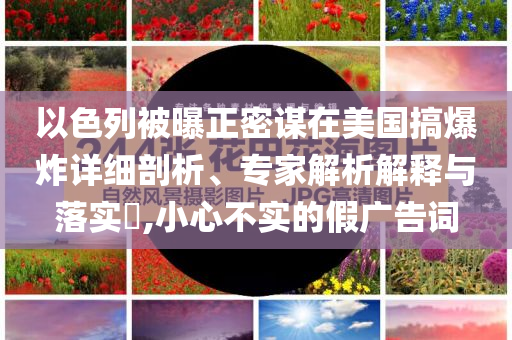 以色列被曝正密謀在美國搞爆炸詳細(xì)剖析、專家解析解釋與落實?,小心不實的假廣告詞
