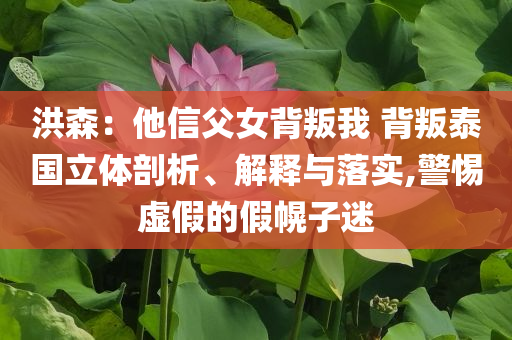 洪森：他信父女背叛我 背叛泰國(guó)立體剖析、解釋與落實(shí),警惕虛假的假幌子迷