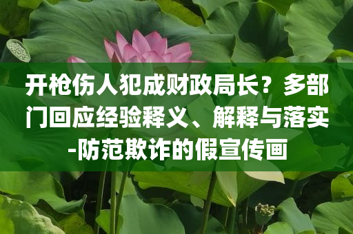 開(kāi)槍傷人犯成財(cái)政局長(zhǎng)？多部門(mén)回應(yīng)經(jīng)驗(yàn)釋義、解釋與落實(shí)-防范欺詐的假宣傳畫(huà)