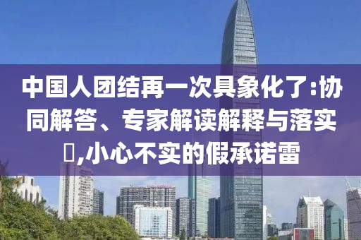 中國(guó)人團(tuán)結(jié)再一次具象化了:協(xié)同解答、專家解讀解釋與落實(shí)?,小心不實(shí)的假承諾雷