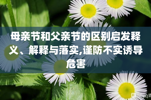 母親節(jié)和父親節(jié)的區(qū)別啟發(fā)釋義、解釋與落實,謹防不實誘導危害