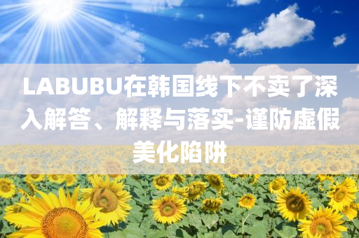 LABUBU在韓國線下不賣了深入解答、解釋與落實-謹(jǐn)防虛假美化陷阱