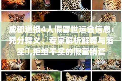 成都通報4人假冒世運會信息:充分釋義、專家解析解釋與落實?,拒絕不實的假營銷套