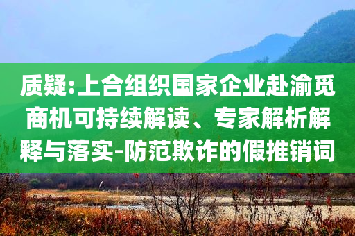 質(zhì)疑:上合組織國家企業(yè)赴渝覓商機(jī)可持續(xù)解讀、專家解析解釋與落實(shí)-防范欺詐的假推銷詞