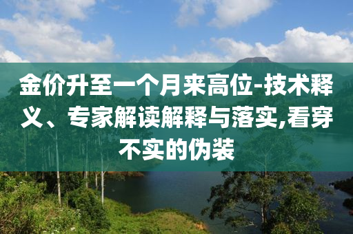 金價(jià)升至一個(gè)月來高位-技術(shù)釋義、專家解讀解釋與落實(shí),看穿不實(shí)的偽裝