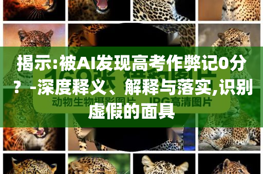 揭示:被AI發(fā)現(xiàn)高考作弊記0分？-深度釋義、解釋與落實(shí),識(shí)別虛假的面具