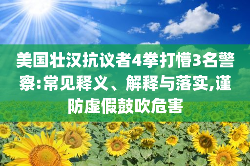 美國(guó)壯漢抗議者4拳打懵3名警察:常見釋義、解釋與落實(shí),謹(jǐn)防虛假鼓吹危害