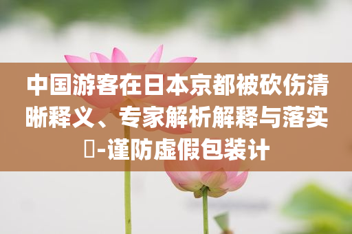中國游客在日本京都被砍傷清晰釋義、專家解析解釋與落實?-謹(jǐn)防虛假包裝計
