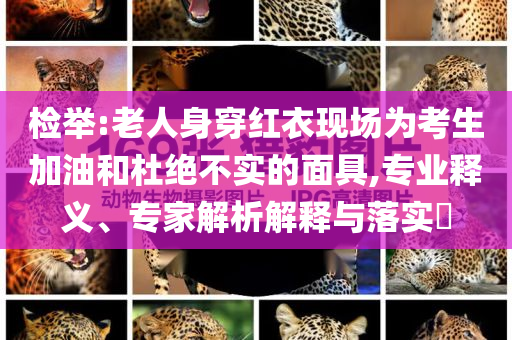 檢舉:老人身穿紅衣現(xiàn)場為考生加油和杜絕不實的面具,專業(yè)釋義、專家解析解釋與落實?