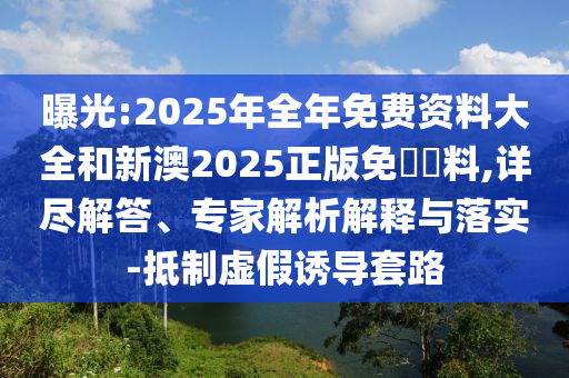 曝光:2025年全年免費(fèi)資料大全和新澳2025正版免費(fèi)資料,詳盡解答、專家解析解釋與落實(shí)-抵制虛假誘導(dǎo)套路