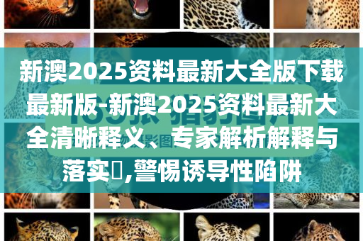 新澳2025資料最新大全版下載最新版-新澳2025資料最新大全清晰釋義、專家解析解釋與落實(shí)?,警惕誘導(dǎo)性陷阱