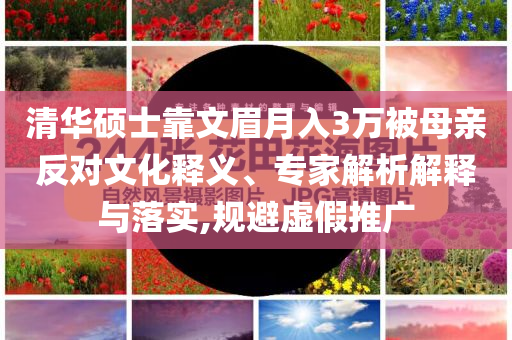 清華碩士靠文眉月入3萬(wàn)被母親反對(duì)文化釋義、專家解析解釋與落實(shí),規(guī)避虛假推廣