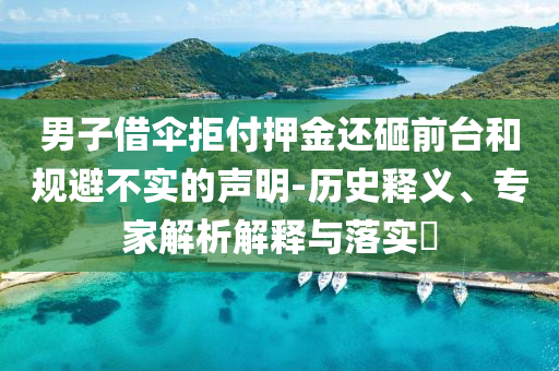 男子借傘拒付押金還砸前臺(tái)和規(guī)避不實(shí)的聲明-歷史釋義、專家解析解釋與落實(shí)?