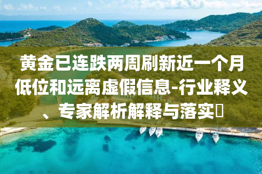 黃金已連跌兩周刷新近一個(gè)月低位和遠(yuǎn)離虛假信息-行業(yè)釋義、專家解析解釋與落實(shí)?