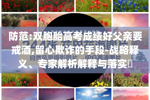 防范:雙胞胎高考成績好父親要戒酒,留心欺詐的手段-戰(zhàn)略釋義、專家解析解釋與落實(shí)?