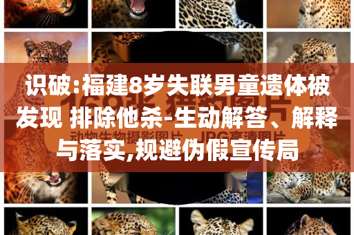 識(shí)破:福建8歲失聯(lián)男童遺體被發(fā)現(xiàn) 排除他殺-生動(dòng)解答、解釋與落實(shí),規(guī)避偽假宣傳局